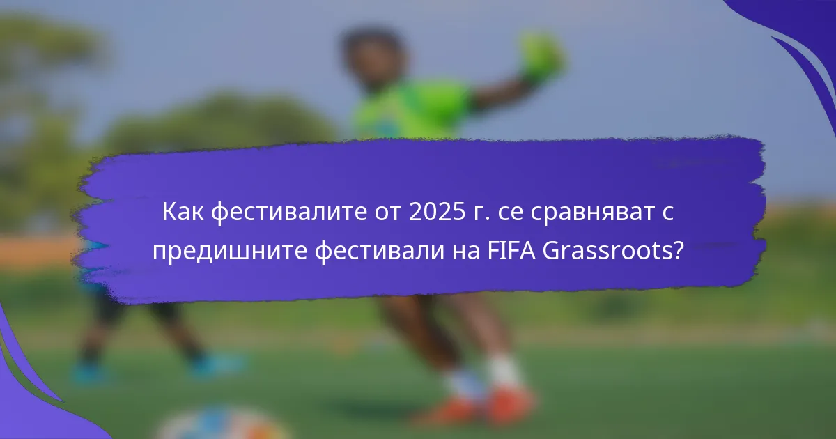 Как фестивалите от 2025 г. се сравняват с предишните фестивали на FIFA Grassroots?