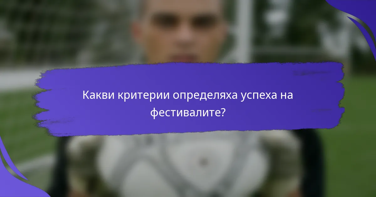Какви критерии определяха успеха на фестивалите?