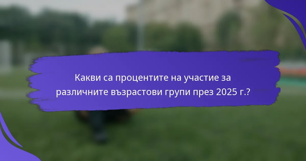Какви са процентите на участие за различните възрастови групи през 2025 г.?